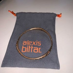 Alexis Bittar rose gold crystal studded bangle